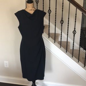 EUC LK Bennett black cowl neck side ruche US Sz12